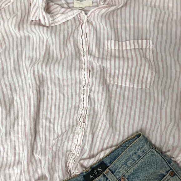 American Eagle Striped Button Up - Picture 6 of 6